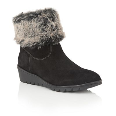 Lotus Black suede 'Namika' ankle boots